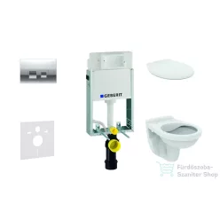   Geberit Kombifix falra szerelhető WC szett, Ideal Standard Alpha WC ülőkével, Delta 35 fényes króm nyomólappal 110100001NR5