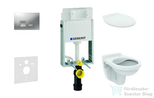 Geberit Kombifix falra szerelhető WC szett, Ideal Standard Alpha WC ülőkével, Delta 35 matt króm nyomólappal 110100001NR6