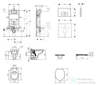 Geberit Kombifix falra szerelhető WC szett, Ideal Standard Alpha WC ülőkével, Delta 35 matt króm nyomólappal 110100001NR6