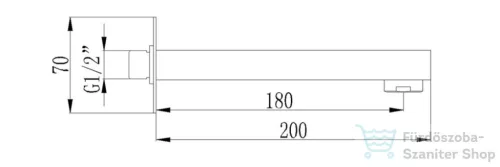 Sapho LATUS falra szerelhető kádtöltő, króm 1102-49