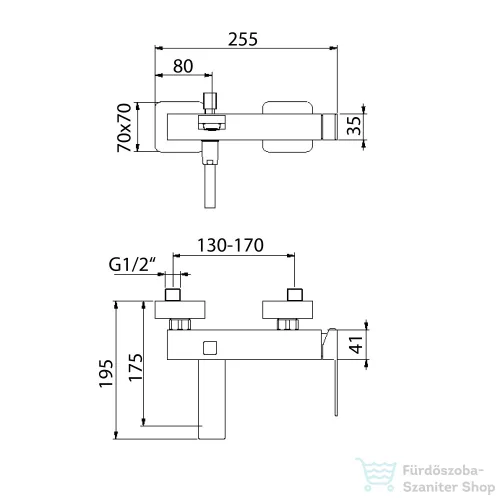 Sapho LATUS kádtöltő csaptelep, matt fekete (1102-70B)