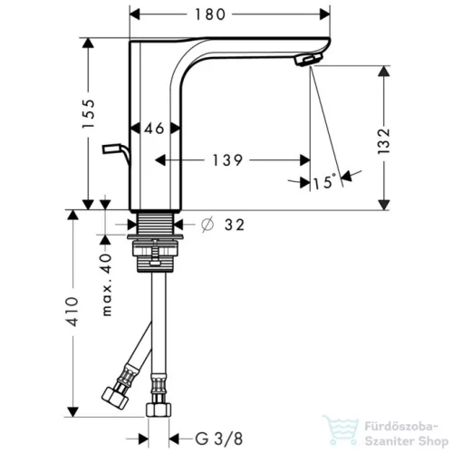 Hansgrohe AXOR URQUIOLA egykaros mosdó csaptelep DN15, automata leeresztővel, króm  11020000