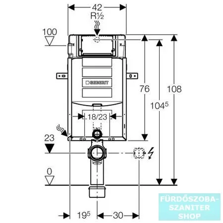 Geberit 110.300.00.5 Kombifix WC öblítőtartály szerelőelem  UP320 öblítőtartállyal fali wc-hez