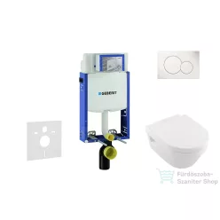   Geberit Kombifix falra szerelhető WC szett, Villeroy & Boch Omnia Architectura CeramicPlus Wc soft close ülőkével, Sigma 01 alpesi fehér nyomólappal 110302005NB1