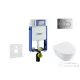 Geberit Kombifix falra szerelhető WC szett, Villeroy & Boch Omnia Architectura CeramicPlus Wc soft close ülőkével, Sigma 01 fényes króm nyomólappal 110302005NB2