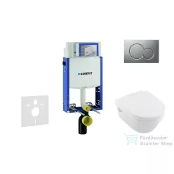   Geberit Kombifix falra szerelhető WC szett, Villeroy & Boch Omnia Architectura CeramicPlus Wc soft close ülőkével, Sigma 01 matt króm nyomólappal 110302005NB3