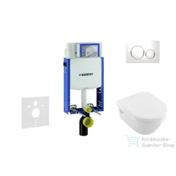   Geberit Kombifix falra szerelhető WC szett, Villeroy & Boch Omnia Architectura CeramicPlus Wc soft close ülőkével, Sigma 20 fehér/króm nyomólappal 110302005NB4