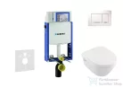 Geberit Kombifix falra szerelhető WC szett, Villeroy & Boch Omnia Architectura CeramicPlus Wc soft close ülőkével, Sigma 30 fehér/króm nyomólappal 110302005NB5
