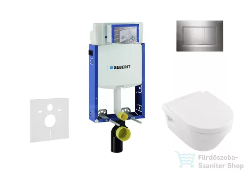 Geberit Kombifix falra szerelhető WC szett, Villeroy & Boch Omnia Architectura CeramicPlus Wc soft close ülőkével, Sigma 30 króm nyomólappal 110302005NB6