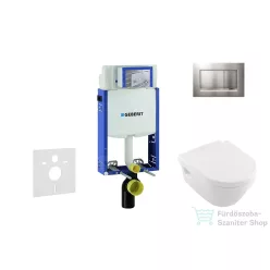   Geberit Kombifix falra szerelhető WC szett, Villeroy & Boch Omnia Architectura CeramicPlus Wc soft close ülőkével, Sigma 30 matt/fényes króm nyomólappal 110302005NB7