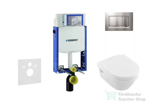 Geberit Kombifix falra szerelhető WC szett, Villeroy & Boch Omnia Architectura CeramicPlus Wc soft close ülőkével, Sigma 30 matt/fényes króm nyomólappal 110302005NB7