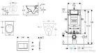 Geberit Kombifix falra szerelhető WC szett, Villeroy & Boch Omnia Architectura CeramicPlus Wc soft close ülőkével, Sigma 30 matt/fényes króm nyomólappal 110302005NB7