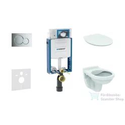   Geberit Kombifix falra szerelhető WC szett, Ideal Standard Alpha Wc soft close ülőkével, Sigma 01 fényes króm nyomólappal 110302005ND2