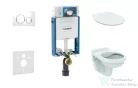 Geberit Kombifix falra szerelhető WC szett, Ideal Standard Alpha Wc soft close ülőkével, Sigma 20 fehér/króm nyomólappal 110302005ND4