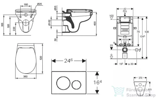 Geberit Kombifix falra szerelhető WC szett, Ideal Standard Alpha Wc soft close ülőkével, Sigma 20 fehér/króm nyomólappal 110302005ND4