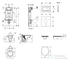 Geberit Kombifix falra szerelhető WC szett, Ideal Standard Alpha Wc soft close ülőkével, Sigma 30 fehér/króm nyomólappal 110302005ND5