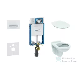   Geberit Kombifix falra szerelhető WC szett, Ideal Standard Alpha Wc soft close ülőkével, Sigma 50 alpesi fehér/króm nyomólappal 110302005ND8