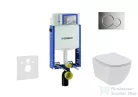 Geberit Kombifix falra szerelhető WC szett, Ideal Standard Tesi Wc soft close ülőkével, Sigma 01 fényes króm nyomólappal 110302005NE2