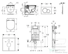 Geberit Kombifix falra szerelhető WC szett, Ideal Standard Tesi Wc soft close ülőkével, Sigma 01 fényes króm nyomólappal 110302005NE2