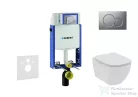 Geberit Kombifix falra szerelhető WC szett, Ideal Standard Tesi Wc soft close ülőkével, Sigma 01 matt króm nyomólappal 110302005NE3