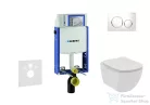 Geberit Kombifix falra szerelhető WC szett, Ideal Standard Tesi Wc soft close ülőkével, Sigma 20 fehér/króm nyomólappal 110302005NE4