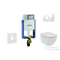   Geberit Kombifix falra szerelhető WC szett, Ideal Standard Tesi Wc soft close ülőkével, Sigma 20 fehér/króm nyomólappal 110302005NE4