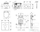 Geberit Kombifix falra szerelhető WC szett, Ideal Standard Tesi Wc soft close ülőkével, Sigma 20 fehér/króm nyomólappal 110302005NE4