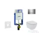 Geberit Kombifix falra szerelhető WC szett, Ideal Standard Tesi Wc soft close ülőkével, Sigma 30 fényes/matt króm nyomólappal 110302005NE6