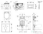 Geberit Kombifix falra szerelhető WC szett, Ideal Standard Tesi Wc soft close ülőkével, Sigma 30 matt/fényes króm nyomólappal 110302005NE7