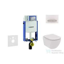   Geberit Kombifix falra szerelhető WC szett, Ideal Standard Tesi Wc soft close ülőkével, Sigma 50 alpesi fehér/króm nyomólappal 110302005NE8