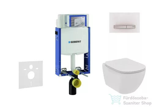 Geberit Kombifix falra szerelhető WC szett, Ideal Standard Tesi Wc soft close ülőkével, Sigma 50 alpesi fehér/króm nyomólappal 110302005NE8