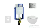 Geberit Kombifix falra szerelhető WC szett, Ideal Standard Tesi Wc ülőkével, Sigma 01 fényes króm nyomólappal 110302005NF2
