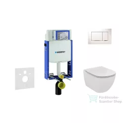   Geberit Kombifix falra szerelhető WC szett, Ideal Standard Tesi Wc ülőkével, Sigma 30 fehér/króm nyomólappal 110302005NF5