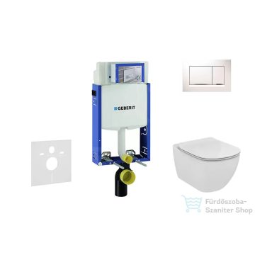   Geberit Kombifix falra szerelhető WC szett, Ideal Standard Tesi Wc ülőkével, Sigma 30 fehér/króm nyomólappal 110302005NF5