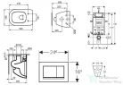 Geberit Kombifix falra szerelhető WC szett, Ideal Standard Tesi Wc ülőkével, Sigma 30 króm nyomólappal 110302005NF6