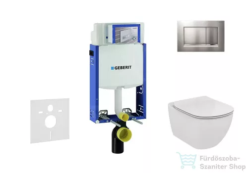 Geberit Kombifix falra szerelhető WC szett, Ideal Standard Tesi Wc ülőkével, Sigma 30 matt/fényes króm nyomólappal 110302005NF7