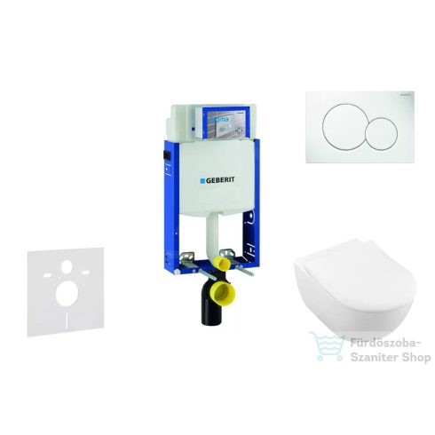 Geberit Kombifix falra szerelhető WC szett, Villeroy & Boch Subway 2.0 CeramicPlus WC soft close ülőkével, Geberit Sigma 01 alpesi fehér nyomólappal 110302005NI1