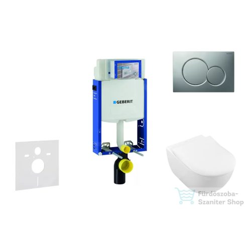 Geberit Kombifix falra szerelhető WC szett, Villeroy & Boch Subway 2.0 CeramicPlus WC soft close ülőkével, Geberit Sigma 01 matt króm nyomólappal 110302005NI3