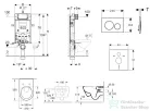 Geberit Kombifix falra szerelhető WC szett, Villeroy & Boch Subway 2.0 CeramicPlus WC soft close ülőkével, Geberit Sigma 20 fehér/fényes króm nyomólappal 110302005NI4