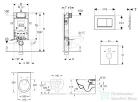 Geberit Kombifix falra szerelhető WC szett, Villeroy & Boch Subway 2.0 CeramicPlus WC soft close ülőkével, Geberit Sigma 30 fényes/matt króm nyomólappal 110302005NI6