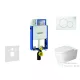 Geberit Kombifix falra szerelhető WC szett, Duravit Me By Starck WC soft close ülőkével, Geberit Sigma 01 alpesi fehér nyomólappal 110302005NM1