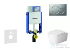 Geberit Kombifix falra szerelhető WC szett, Duravit Me By Starck WC soft close ülőkével, Geberit Sigma 01 matt króm nyomólappal 110302005NM3
