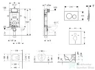 Geberit Kombifix falra szerelhető WC szett, Duravit Me By Starck WC soft close ülőkével, Geberit Sigma 20 fehér/króm nyomólappal 110302005NM4