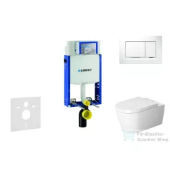   Geberit Kombifix falra szerelhető WC szett, Duravit Me By Starck WC soft close ülőkével, Geberit Sigma 30 fehér/króm nyomólappal 110302005NM5