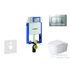   Geberit Kombifix falra szerelhető WC szett, Duravit Me By Starck WC soft close ülőkével, Geberit Sigma 30 matt/fényes króm nyomólappal 110302005NM7