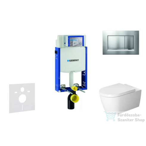 Geberit Kombifix falra szerelhető WC szett, Duravit Me By Starck WC soft close ülőkével, Geberit Sigma 30 matt/fényes króm nyomólappal 110302005NM7