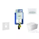 Geberit Kombifix falra szerelhető WC szett, Duravit Me By Starck WC soft close ülőkével, Geberit Sigma 50 alpesi fehér/króm nyomólappal 110302005NM8