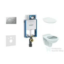   Geberit Kombifix falra szerelhető WC szett, Ideal Standard Alpha WC ülőkével, Sigma 01 matt króm nyomólappal 110302005NR3