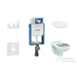   Geberit Kombifix falra szerelhető WC szett, Ideal Standard Alpha WC ülőkével, Sigma 20 fehér/króm nyomólappal 110302005NR4