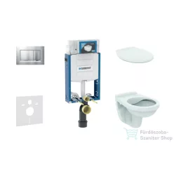   Geberit Kombifix falra szerelhető WC szett, Ideal Standard Alpha WC ülőkével, Sigma 30 matt/fényes króm nyomólappal 110302005NR7